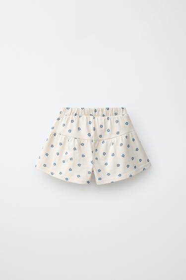 SHORT EN MOLLETON IMPRIMÉ - Bleu clair de Zara - Image 1