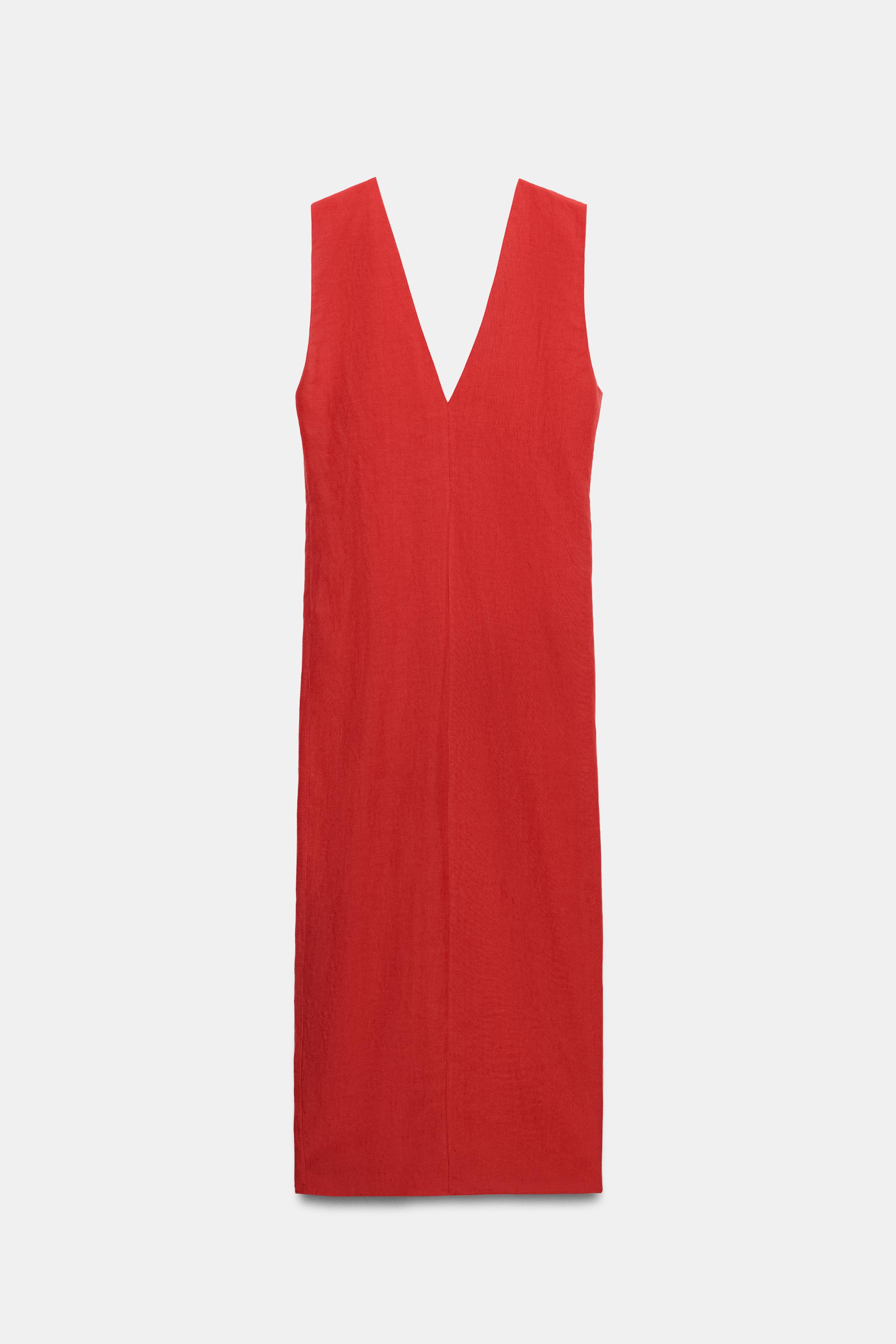 Женские платья Zara ZW COLLECTION GATHERED MIDI DRESS — фото 6