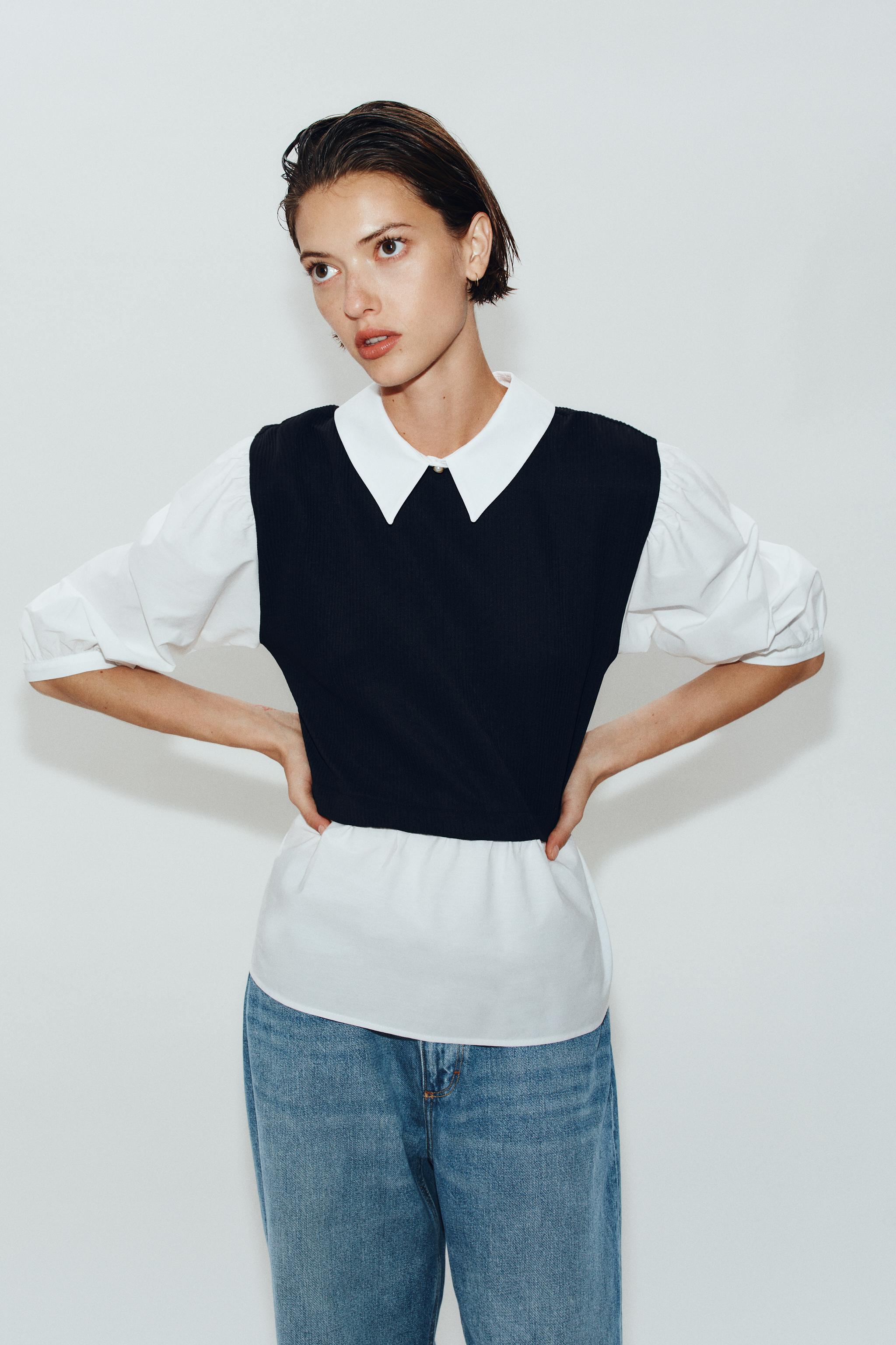 CONTRASTING POPLIN SHIRT