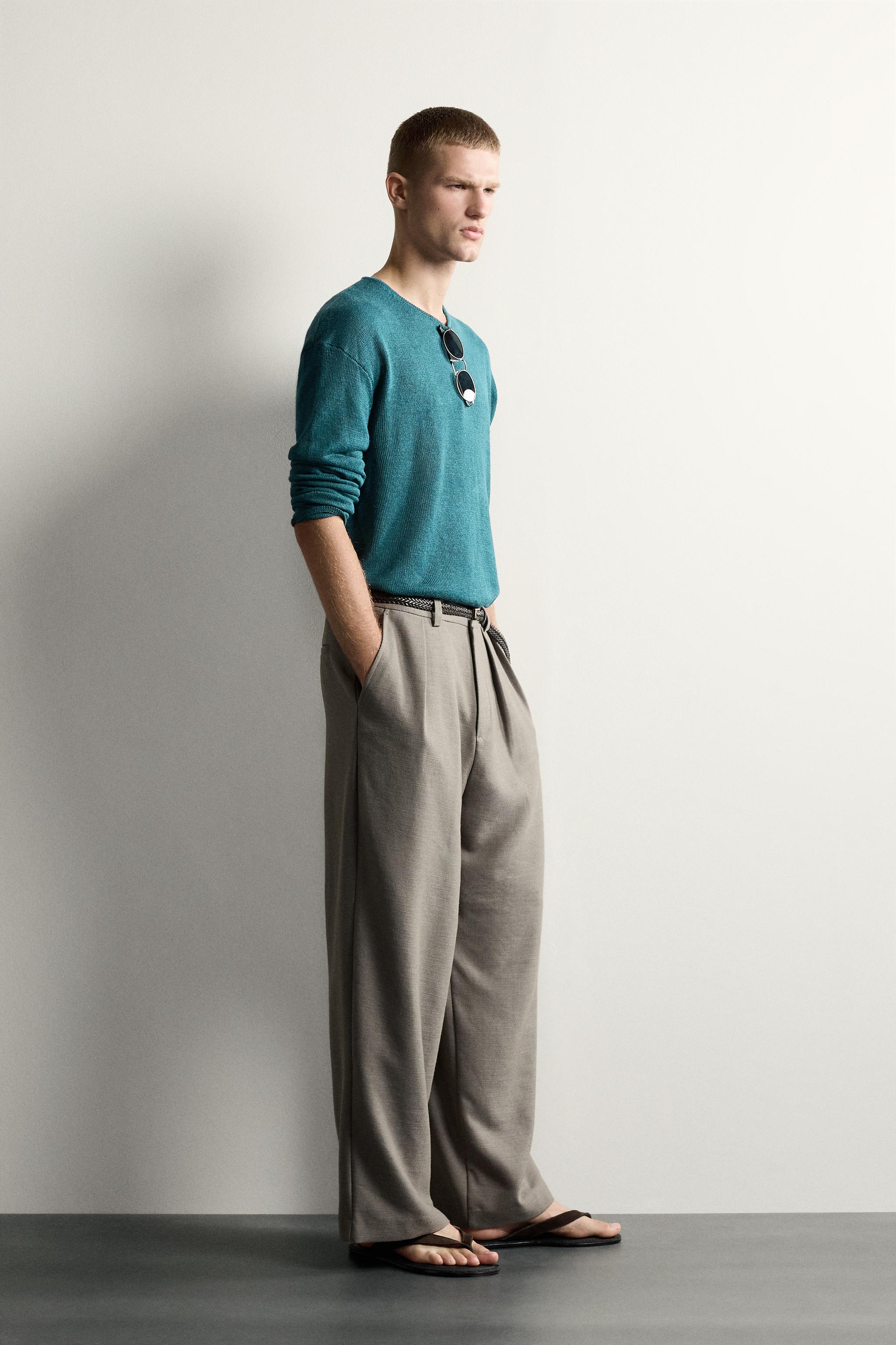 Мужские свитеры Zara 100% HEMP RELAXED FIT SWEATER — фото 4
