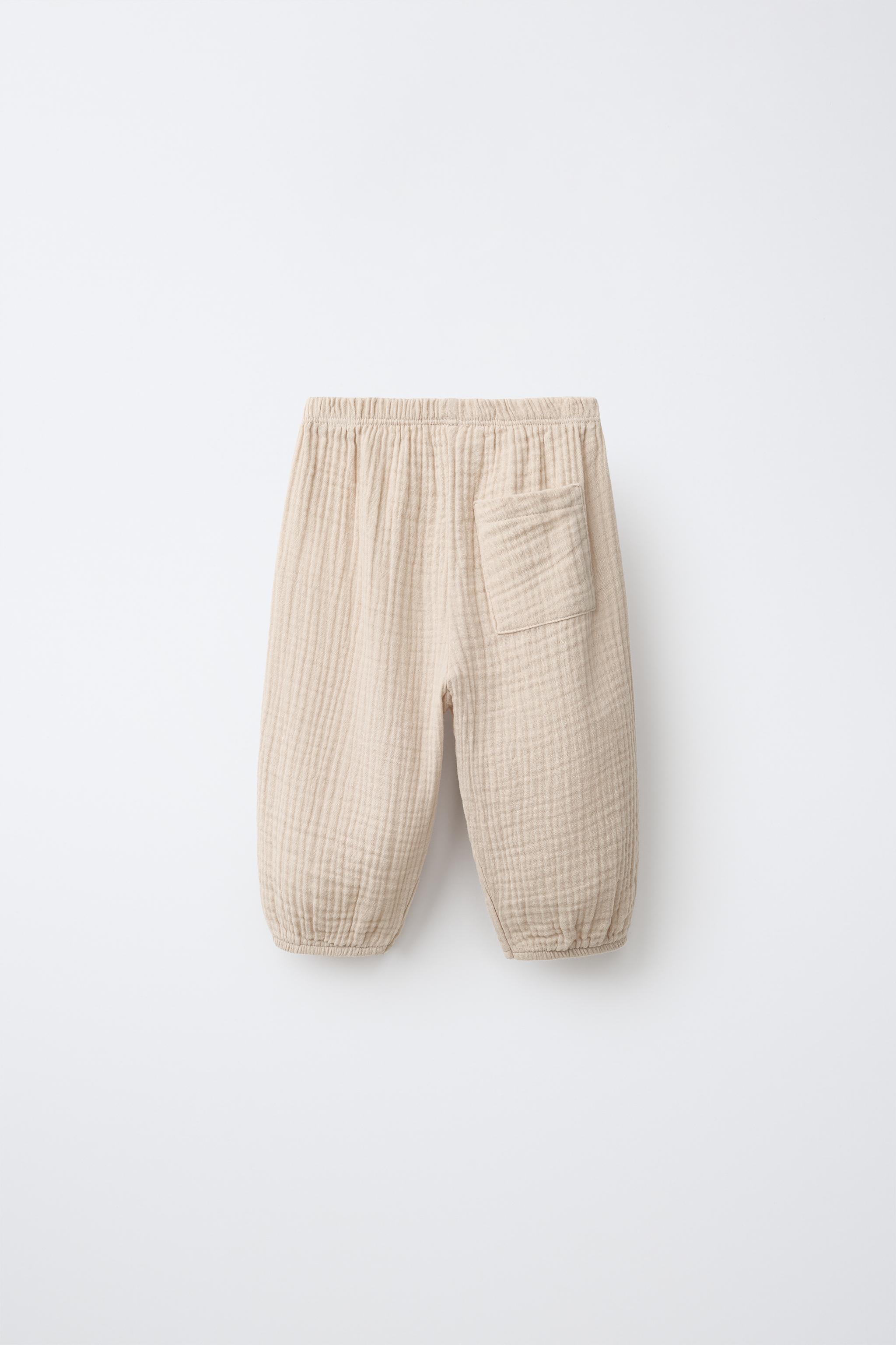 TEXTURED BALLOON PANTS — Stone