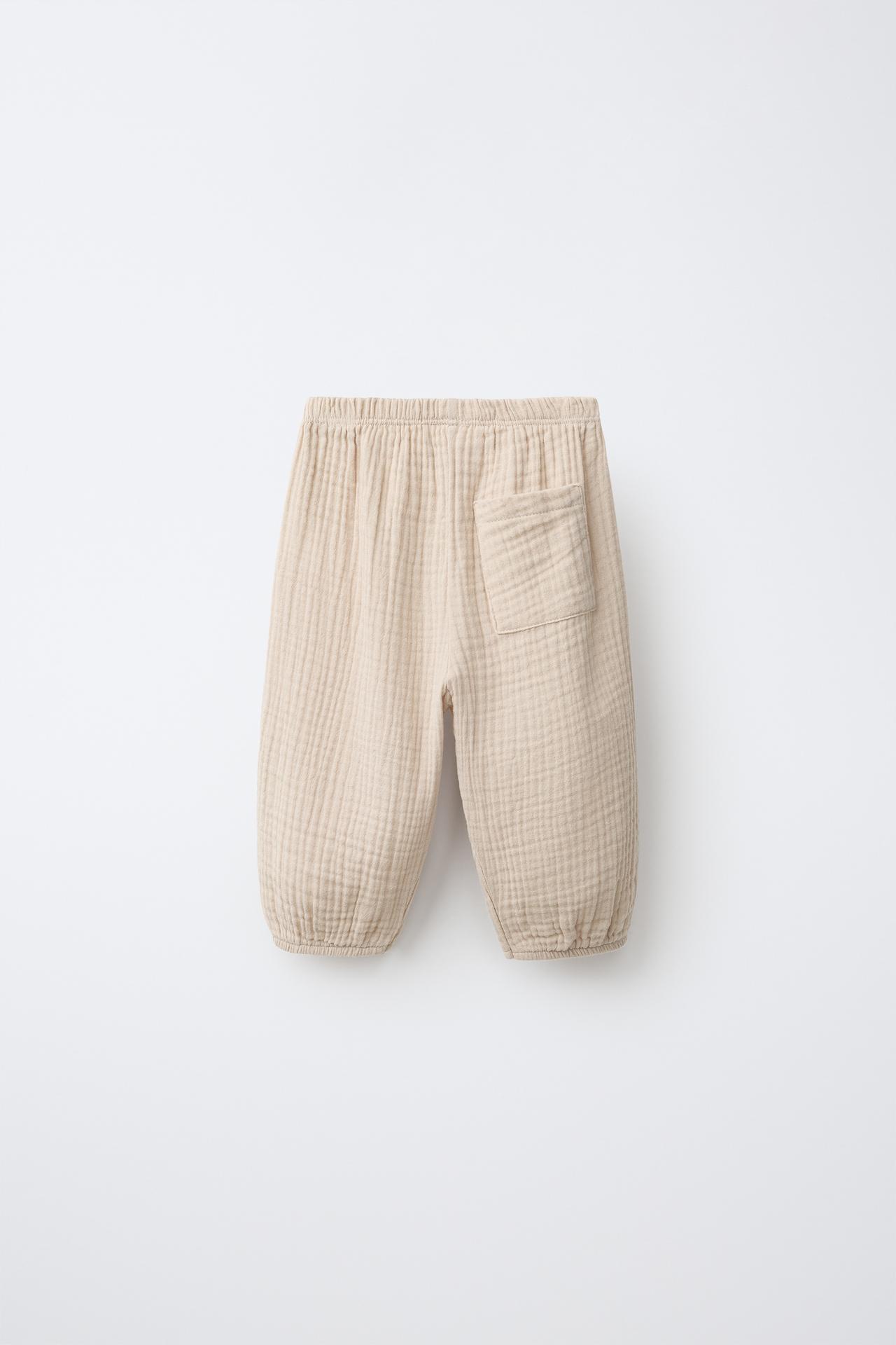 TEXTURED BALLOON PANTS — Stone