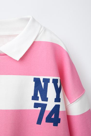 STRIPED POLO NECK SWEATSHIRT - Pink by Zara - Image 2