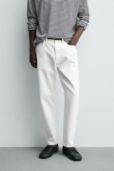 SLIM TAPERED FIT JEANS - White by Zara
