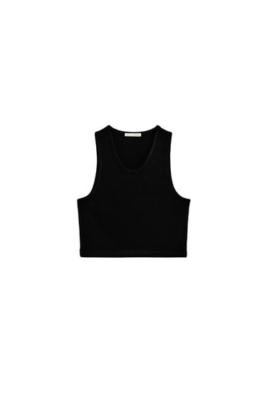 ΑΜΑΝΙΚΟ ΤΟΠ CROP - Μαύρο του Zara