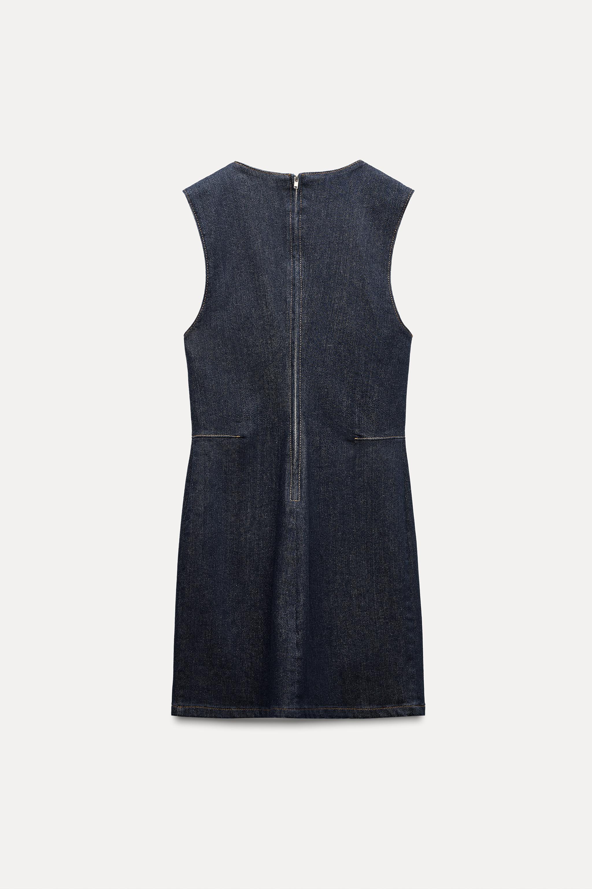 TRF DENIM DRESS Dark indigo ZARA UAE Dubai Sharjah Ajman UAQ Fujairah