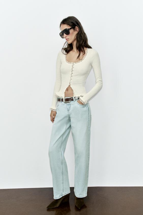 CONTRAST JACKET - Ecru de Zara - Imagen 0