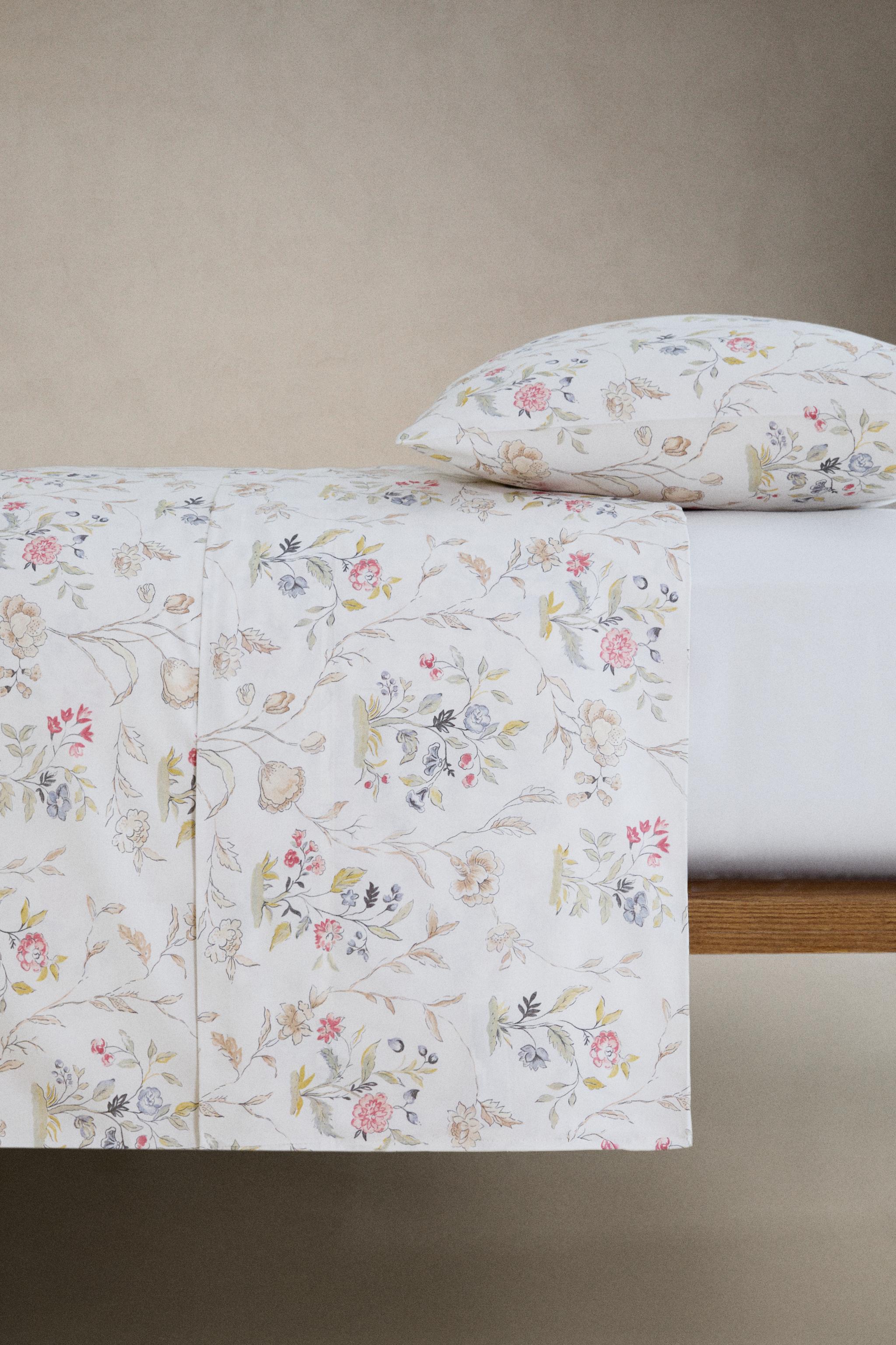 FLORAL SATEEN FLAT SHEET