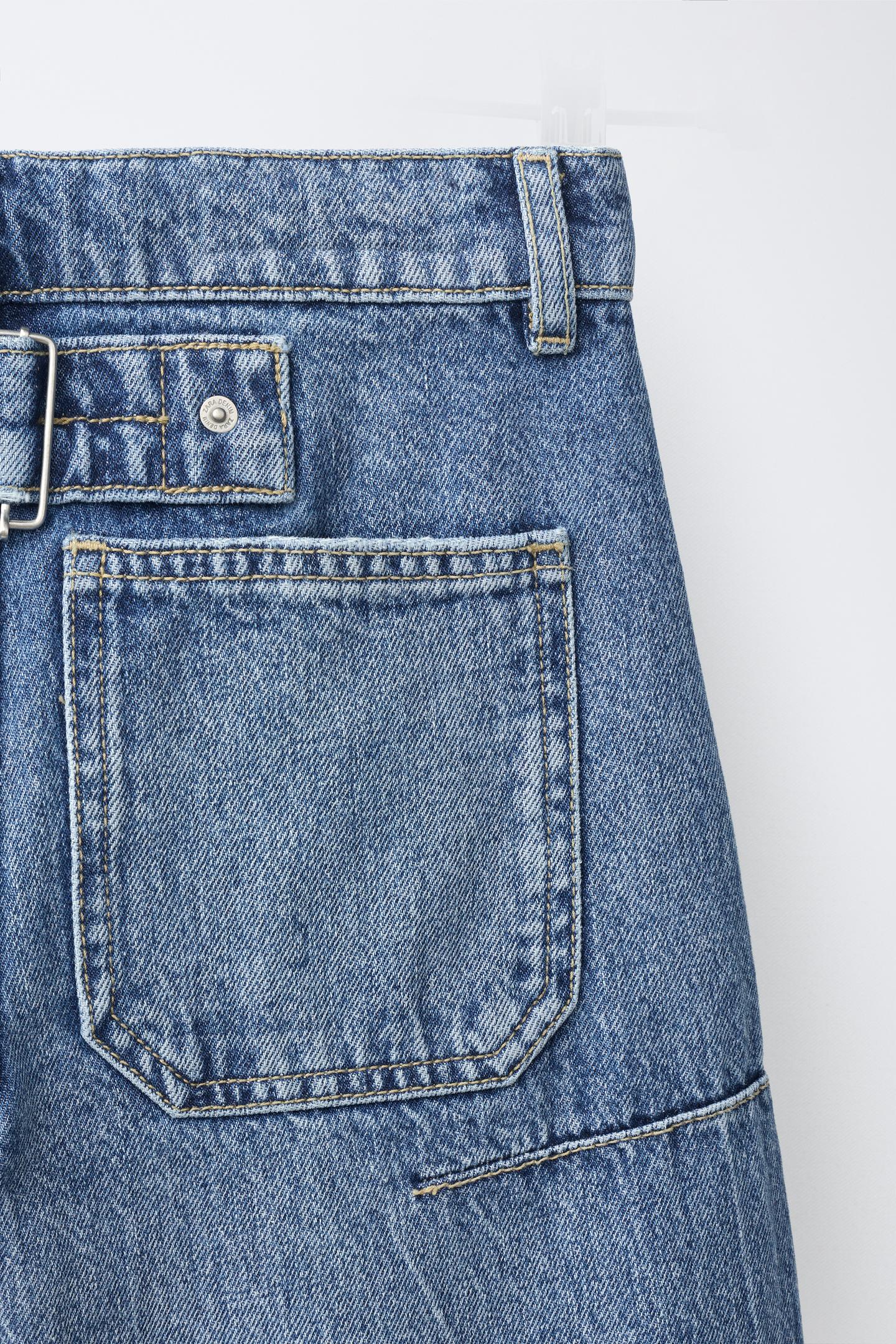 Детские джинсы Zara Relaxed Barrel, цвет: Синий — фото 4