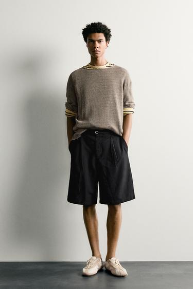 RELAXED FIT BERMUDA SHORTS WITH BELT - Black by Zara - Image 0