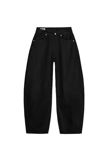 JEANS TRF BALLOON TIRO MEDIO - Negro de Zara