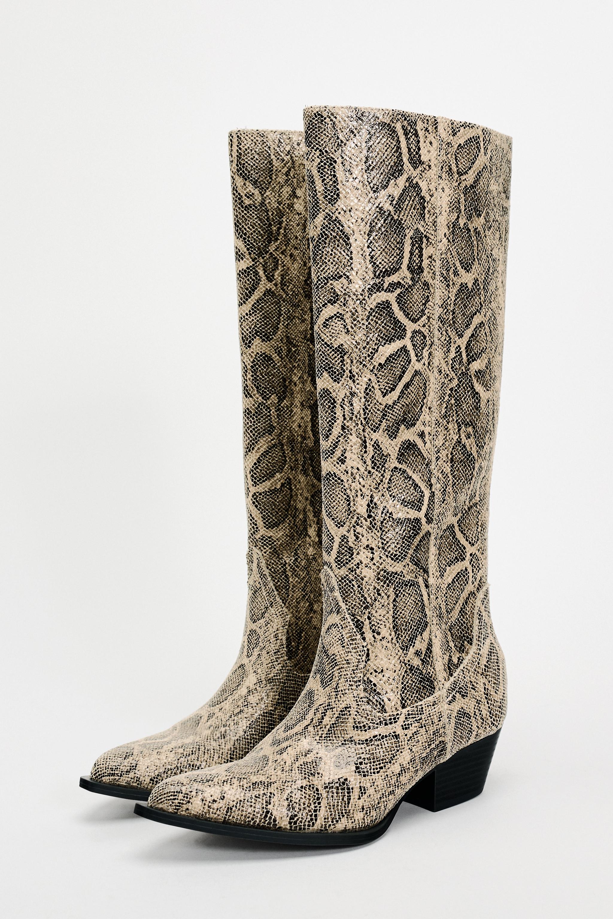 White snake store skin boots