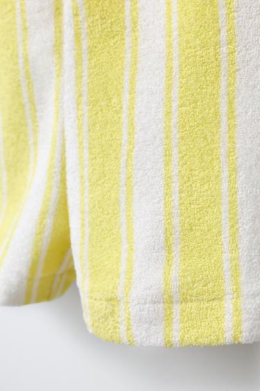 COMBINAISON COURTE EFFET ÉPONGE RAYURES CASA LAWA X ZARA KIDS - Jaune citron de Zara - Image 3