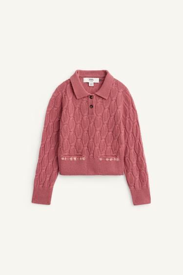 POLO DE PUNT DE VUITES 100% LLANA LIMITED EDITION - Rosa de Zara