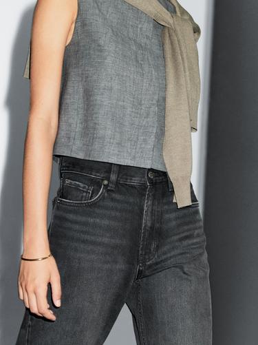Zara Straight-leg high-waist jeans - Black
