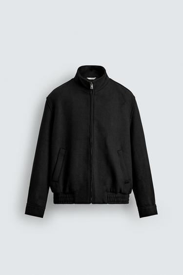 WOOL BLEND ZIP-UP JACKET - Black by Zara