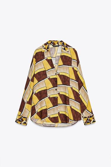 CHEMISE IMPRIMÉE COLLECTION ZW - Jaune de Zara