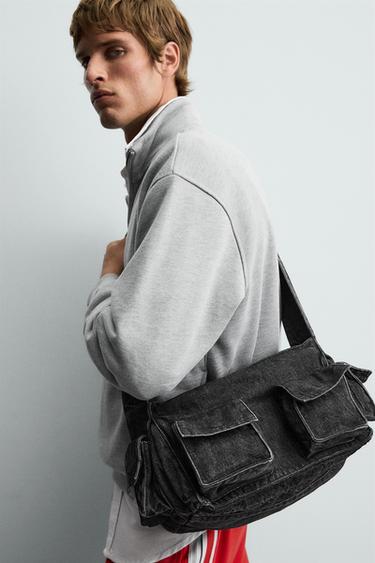 MULTI-POCKET DENIM CROSSBODY BAG - Black by Zara - Image 1