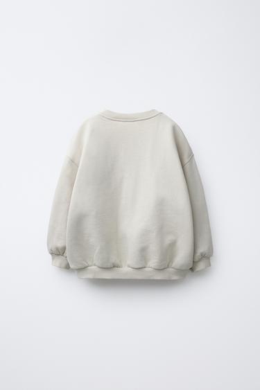 SWEAT BRODÉ - Écru de Zara - Image 1