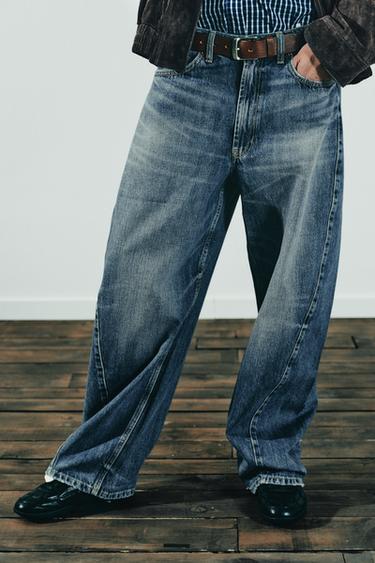 TRF BAGGY BARREL MID-WAIST JEANS - Blue by Zara