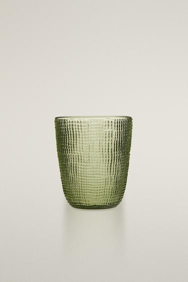 Zara 浮雕設計玻璃杯 - 綠色 - 圖片 0