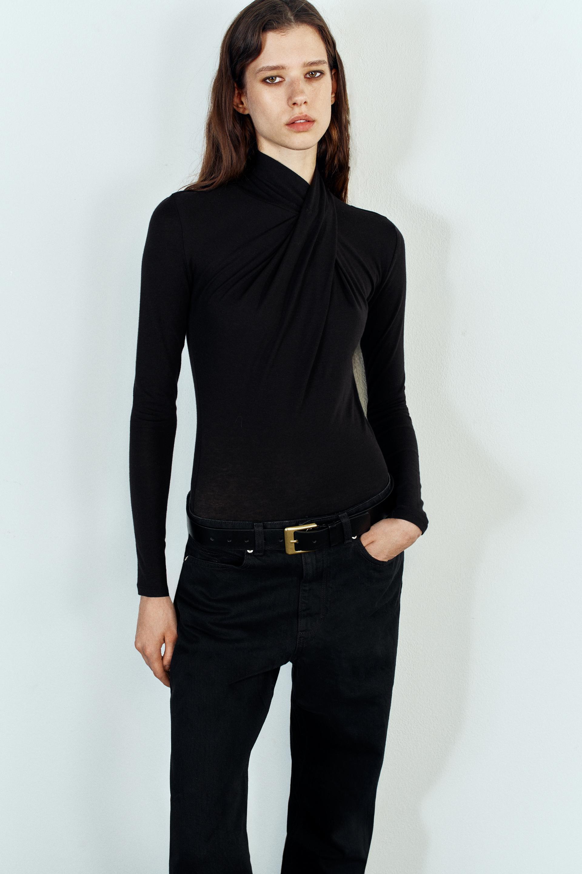 DRAPED HIGH NECK T-SHIRT thumbnail 2