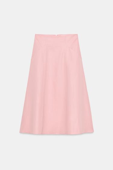 JUPE MIDI FLUIDE ZW COLLECTION - Rose de Zara - Image 6