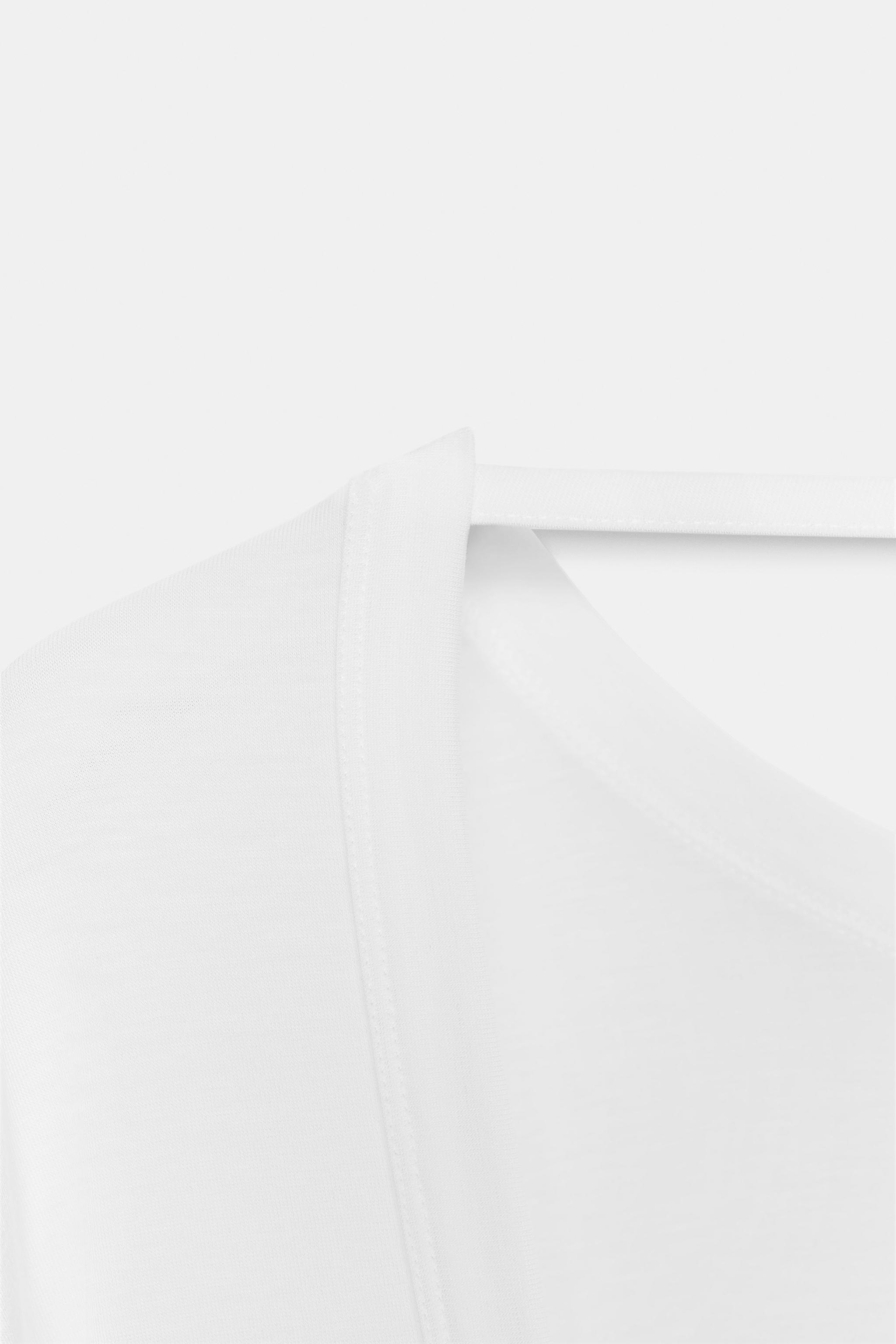 Женские топы Zara ASYMMETRIC SHORT SLEEVE TOP — фото 8