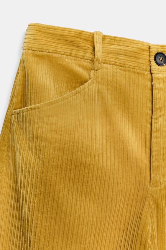 PANTALON EN VELOURS CÔTELÉ ZW COLLECTION - Jaune de Zara - Image 13
