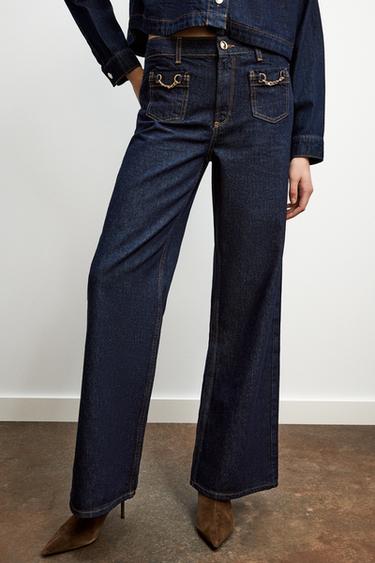 JEANS Z1975 WIDE LEG TIRO MEDIO CADENAS - Azul de Zara