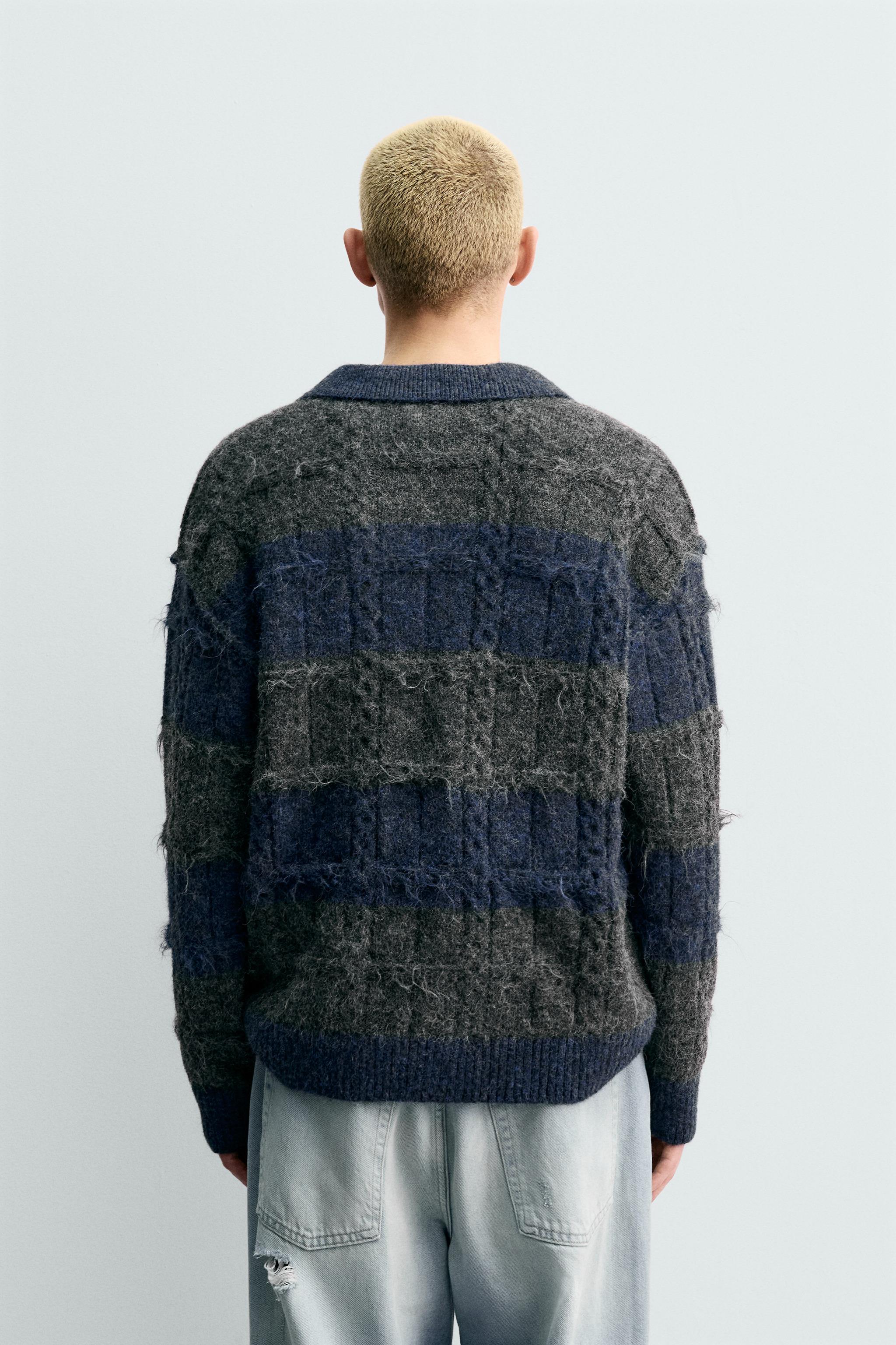 STRIPED JACQUARD KNIT POLO SHIRT