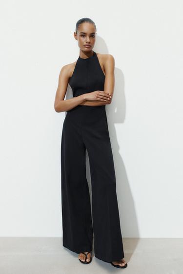 LONG HALTER JUMPSUIT - Black by Zara