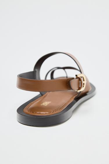 SANDALES BRIDES DOIGT - Marron de Zara - Image 8
