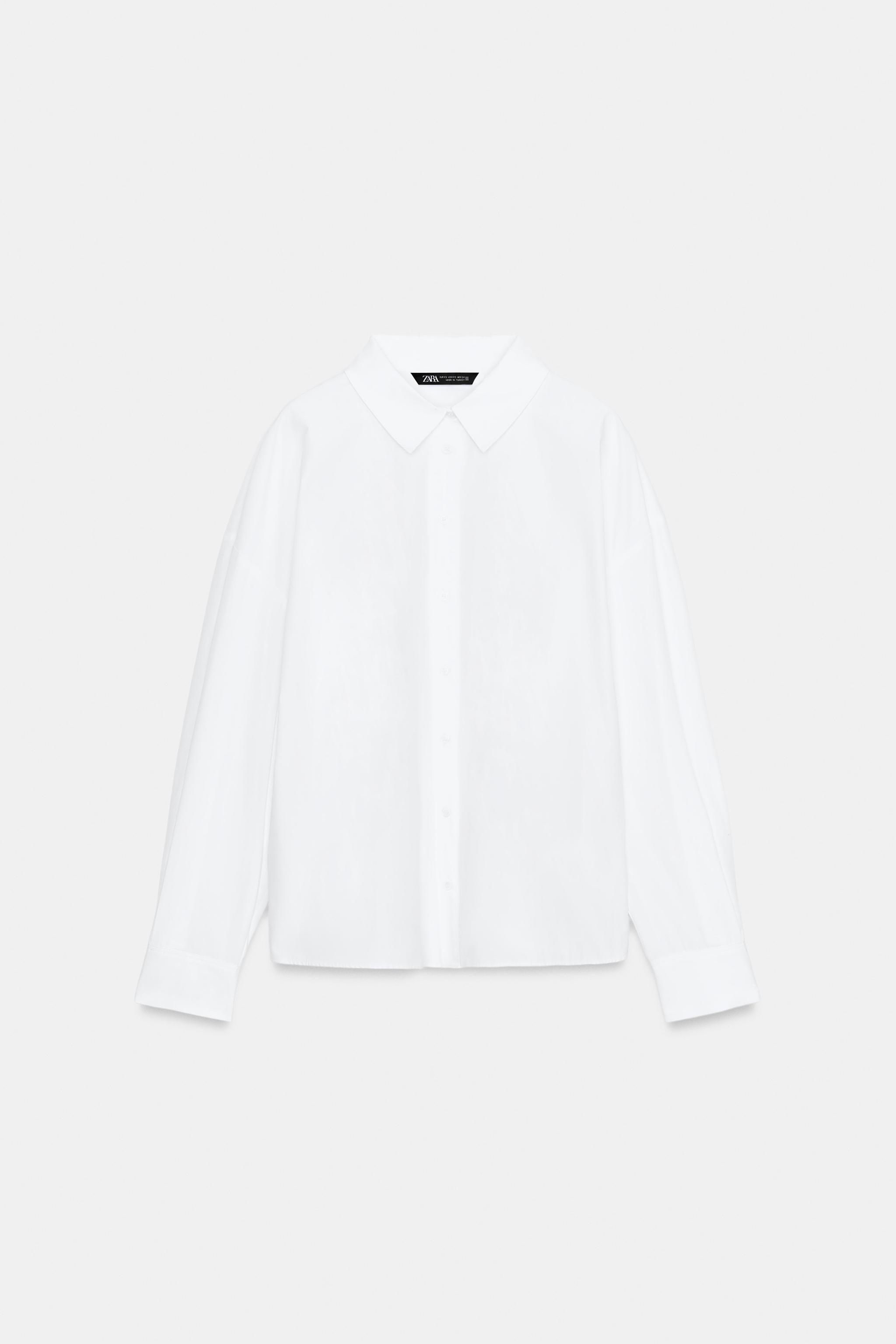 CHEMISE EN POPELINE À PINCES AU DOS