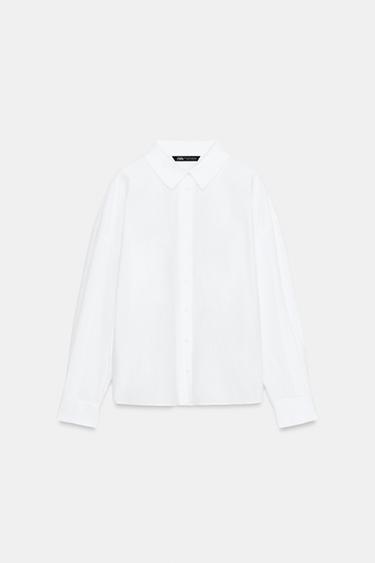 CHEMISE EN POPELINE À PINCES AU DOS - Blanc de Zara - Image 5