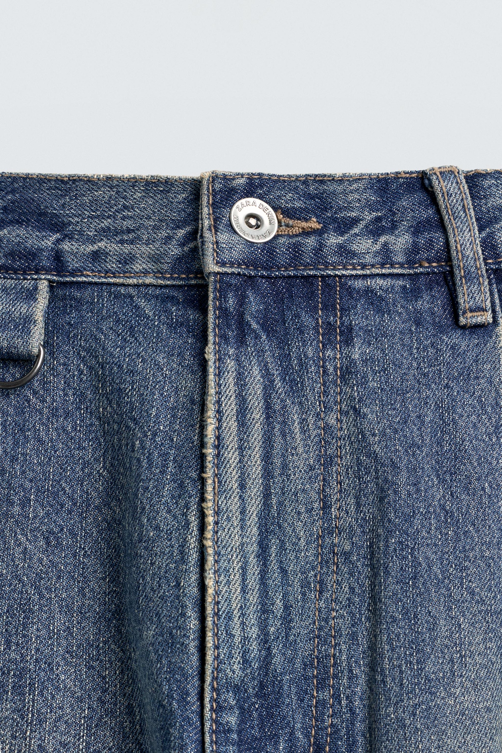 バギーフィット カーゴデニムパンツ - ミディアムブルー | ZARA