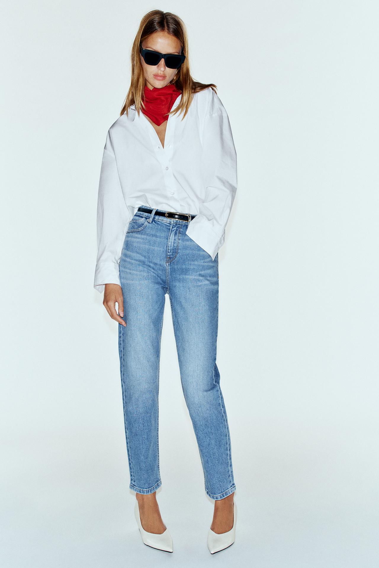 Z1975 HIGH-RISE MOM-FIT JEANS — Mid-blue
