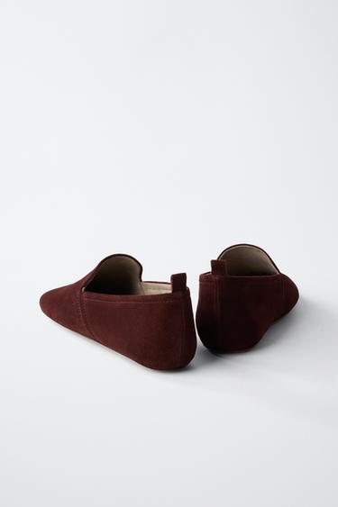 LIMITED EDITION LEATHER BABOUCHE SLIPPERS - Burgundy Red by Zara - Image 4