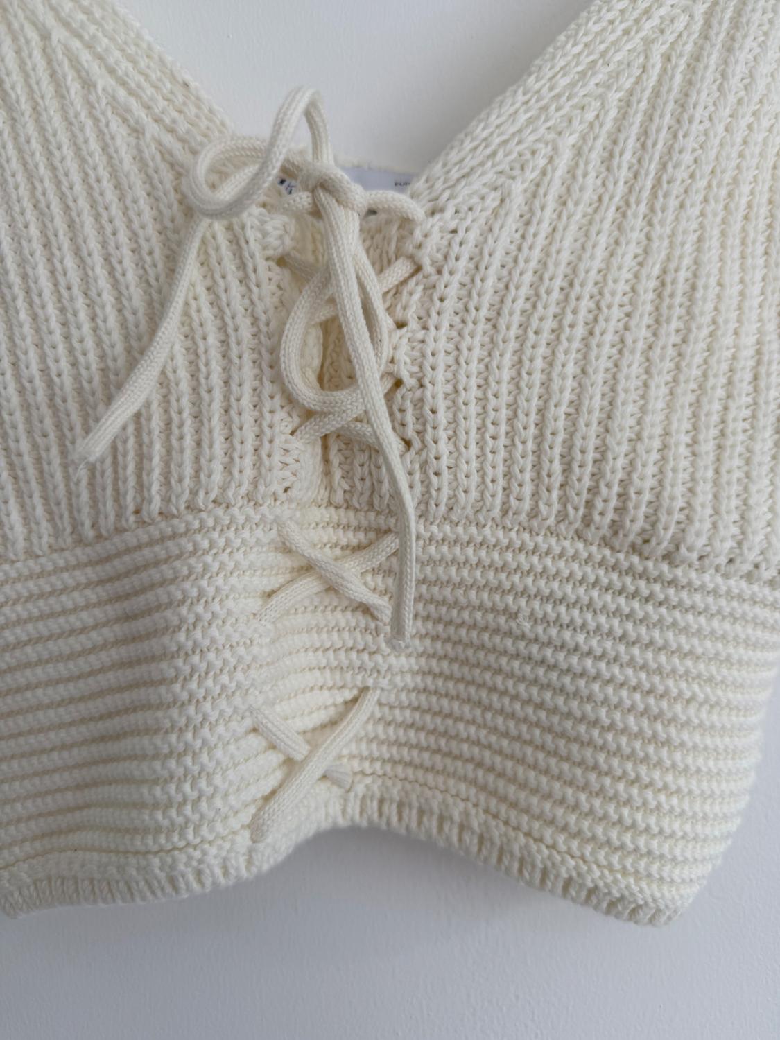 KNIT TOP WITH LACE-UP DETAIL - Image 3