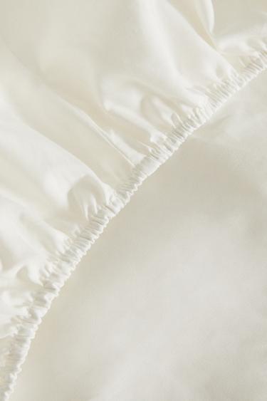 PERCALE FITTED SHEET | 30 CM HIGH (800 THREAD COUNT) - Ecru by Zara - Image 4