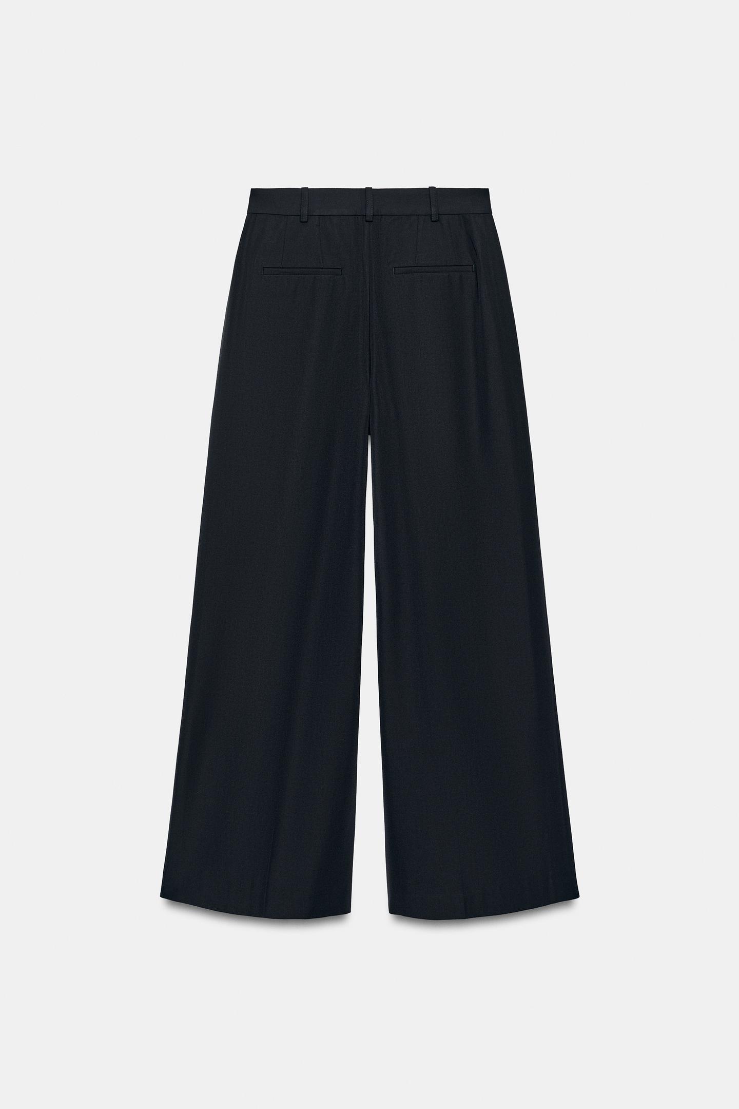 Женские брюки Zara ZW Collection Volume, цвет: Тёмно-синий — фото 7