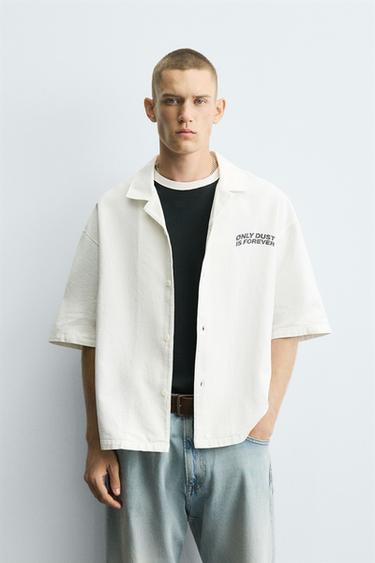 TEXTURED PRINT SHIRT - White by Zara