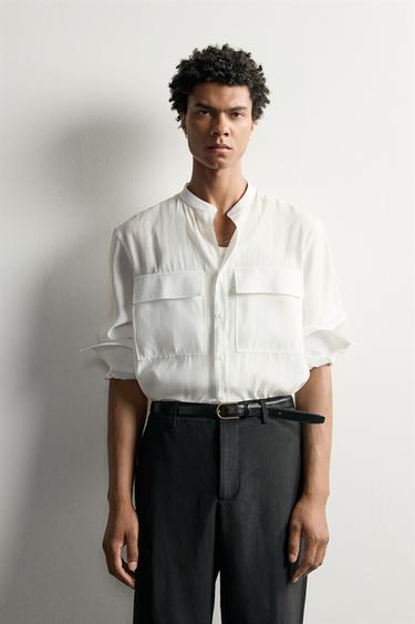 CAMISA FLUIDA RELAXED FIT - Blanco roto de Zara
