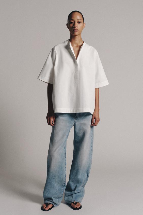 ZW COLLECTION SHORT SLEEVE SHIRT - White by Zara - Image 0