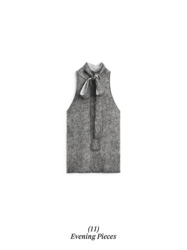 Zara Alpaca and wool knit halterneck top - Anthracite grey