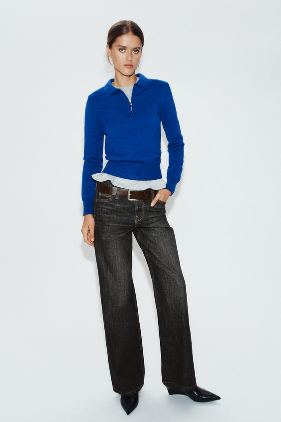 ZIP KNIT POLO - Bluish by Zara - Image 0