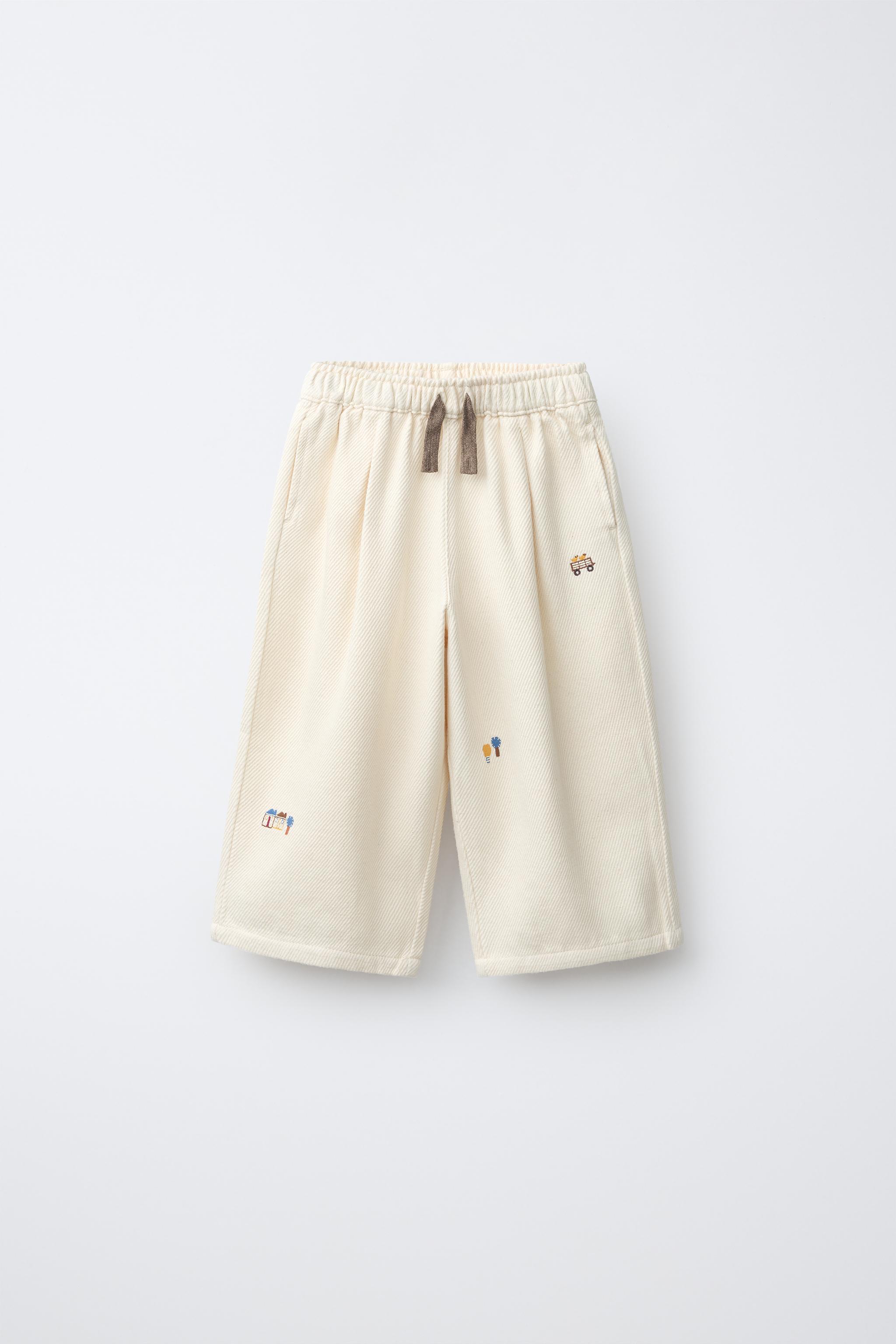 COZY EMBROIDERED BAGGY PANTS
