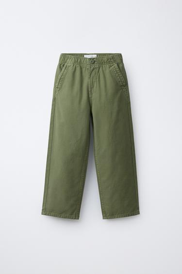 STRAIGHT-LEG TROUSERS - Green by Zara