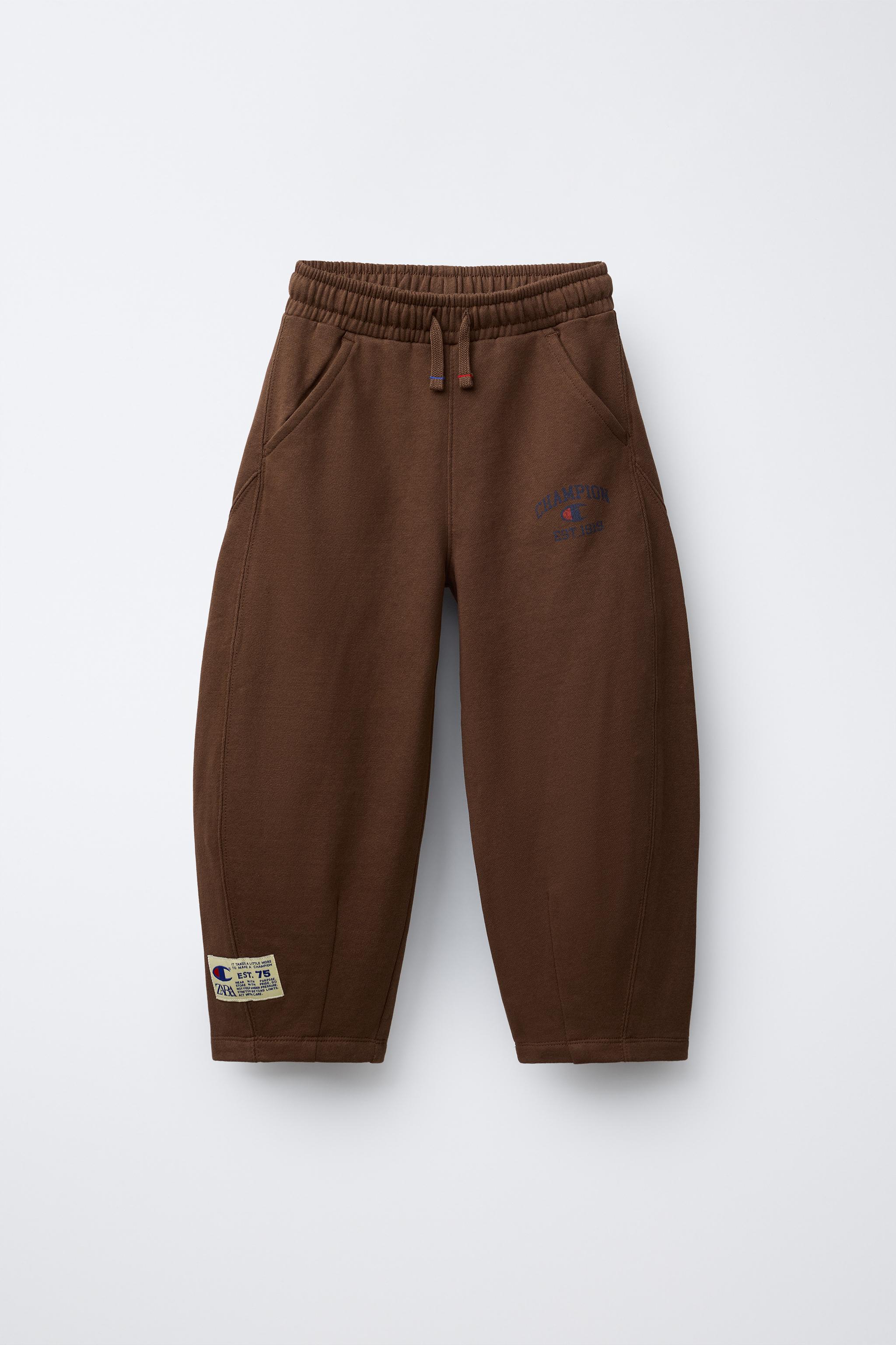 CHAMPION ® X ZARA BALLOON PLUSH PANTS - Brown | ZARA United States
