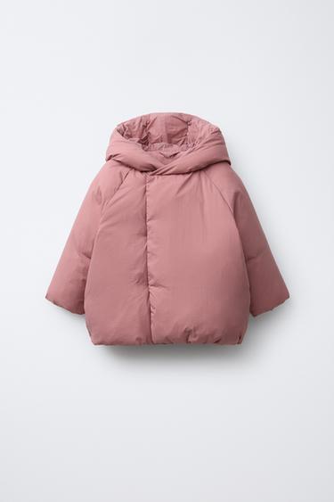 جاكيت مبطن WATER REPELLENT - وردي الخاص بـ Zara